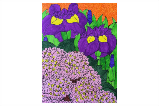 『花菖蒲と沈丁花』